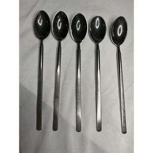 Erik Herlow Obelisk Stainless Iced Tea Spoons (5)‎ Denmark Copenhagen Universal